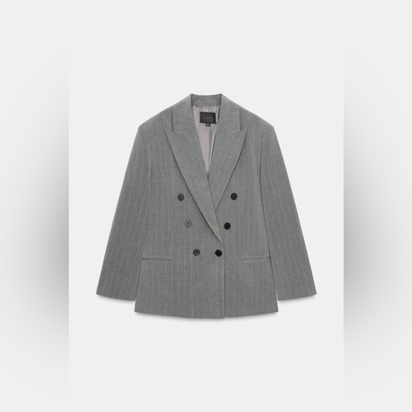 ZARA OVERSIZE PINSTRIPE BLAZER - Picture 10 of 15